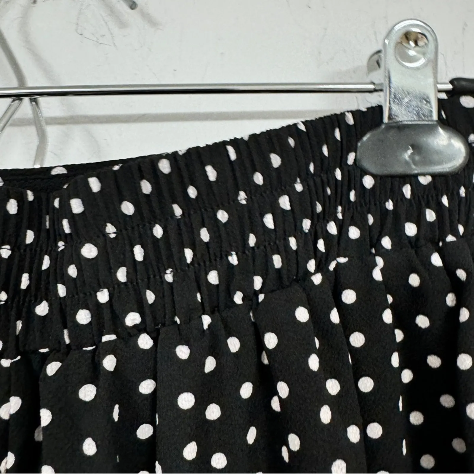 Adrianna Papell Black White Polka Dot Wide Leg Pants Womens S Cropped Classic - Image 2