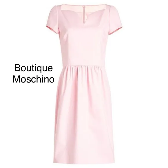 Boutique Moschino Size Small / 6 Pink Sweetheart Cotton Dress - Image 2