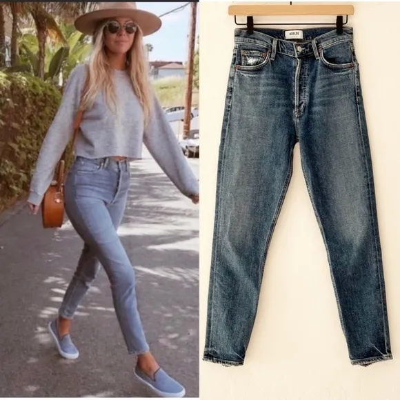 Agolde Nico High Rise Slim Fit Straight Leg Ankle Distressed | 25 - Image 38