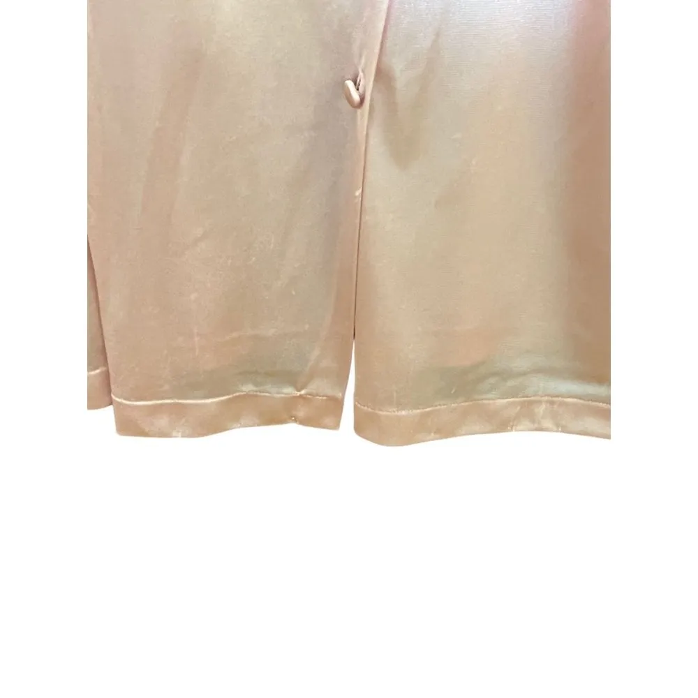 Vintage Vanity Fair Pink Robe Embroidered Flowers 100% Nylon Sz Small 3/4 sleeve - Image 5