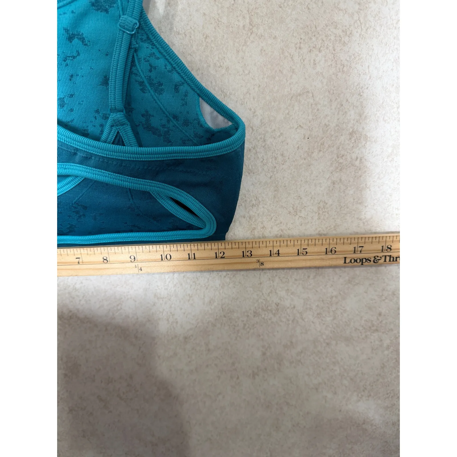 AYBL Flare Seamless Sports Bra Teal Ombre Fade Workout Gym Fitness Large NWT - Image 6