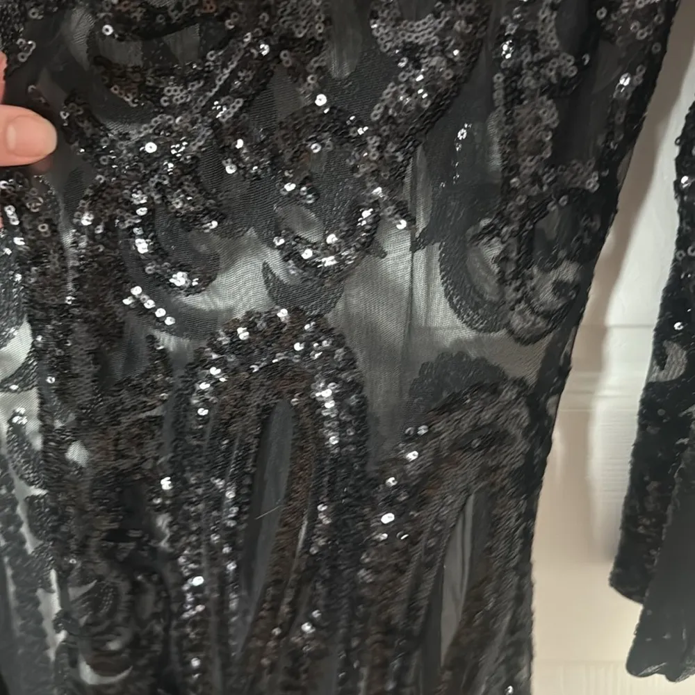 Southern fried chick’s full length sequin duster size medium Black - Image 4