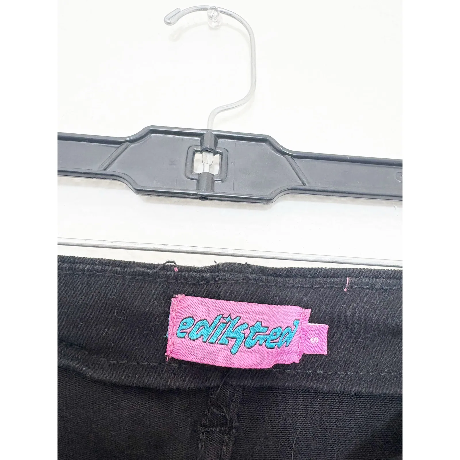 Edikted Black Lace Up Flared Jeans Size Small Western Boho Emo Scene Punk - Image 6