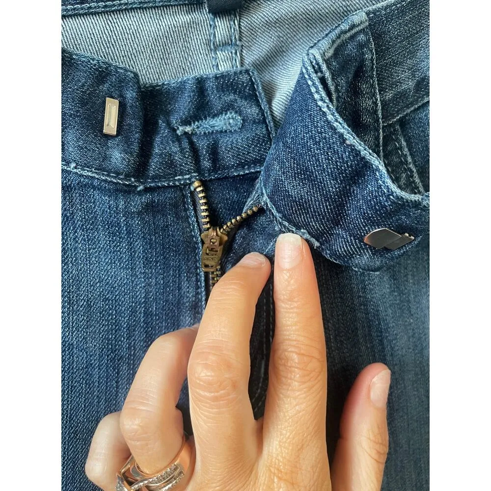 Anlo Wide Leg Dark Wash Mercer Denim Flare Jeans Blue Size 29 - Image 4