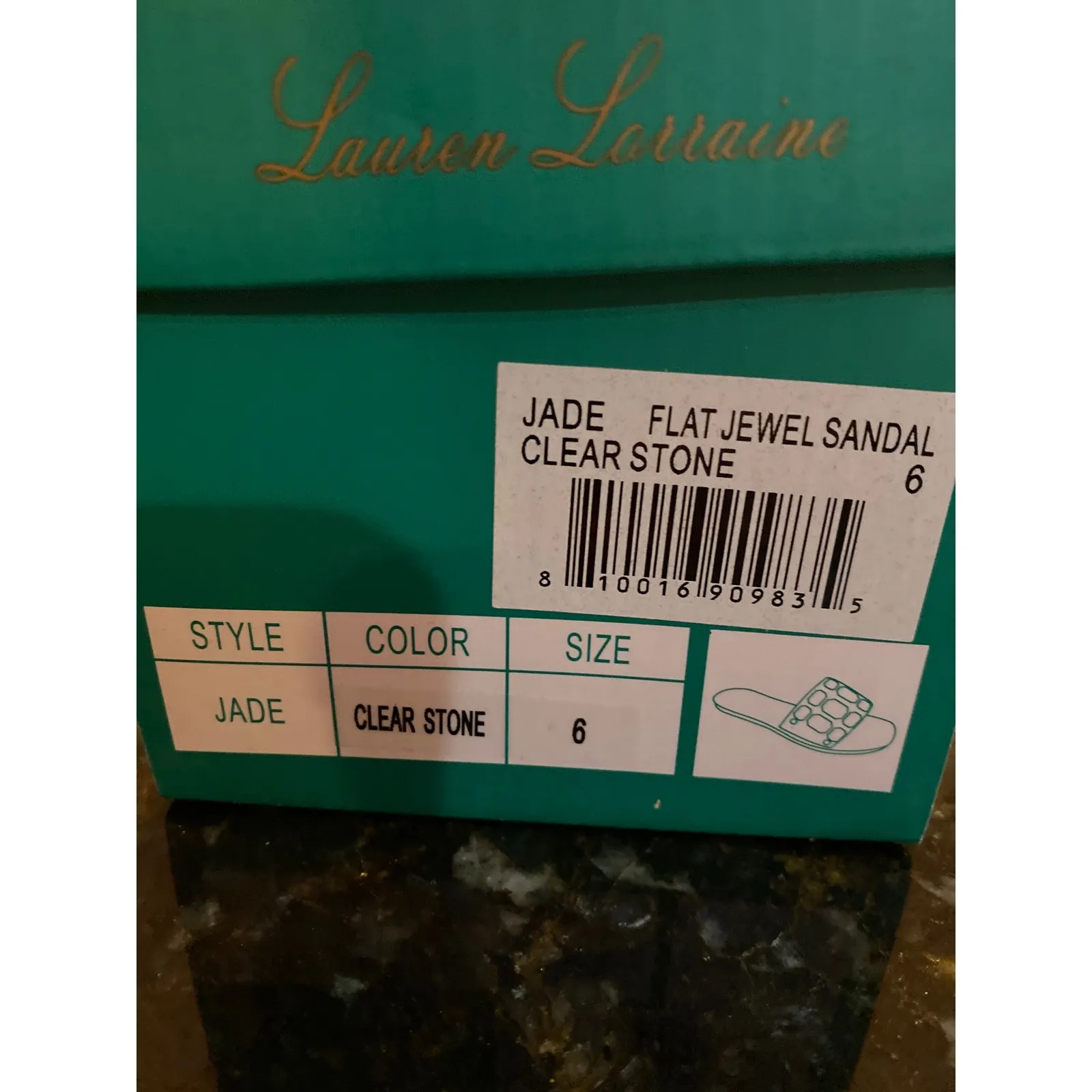 Brand New Lauren Lorraine Women's Size 6 Clear Stone Flat Jewel Sandals Slip On Silver - Image 7