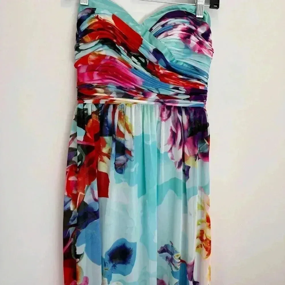 Jane Norman peach Strapless dress size Blue Size 10 - Image 3