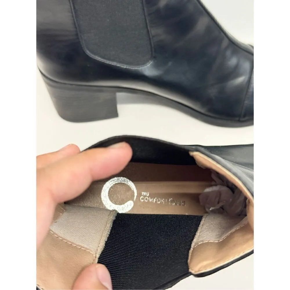 Journee Collection Nigella Booties Size 11 Black Vegan Leather Zip Block Heel - Image 9