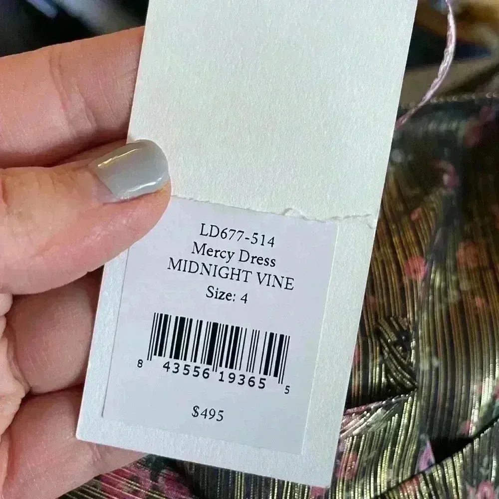 LoveShackFancy Black And Gold Metallic Mercy Mini Dress in Midnight Vine - Image 11