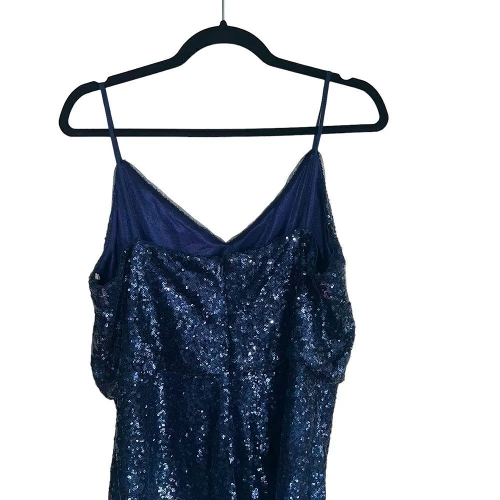 Jenny Yoo Navy All Over Sequin Cocktail Dress Size 14 - Image 5