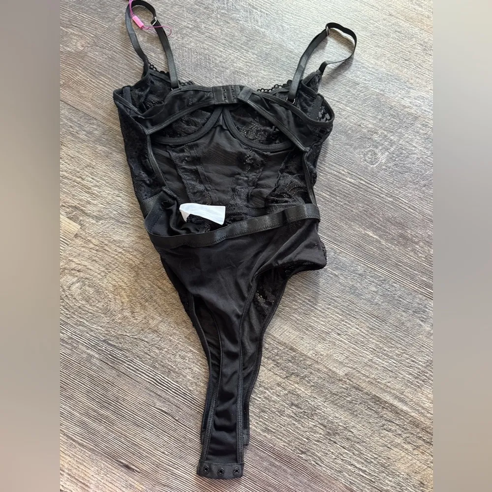 AVIDLOVE Black Lace Bodysuit teddy body suit underwire Size Medium NWT - Image 5
