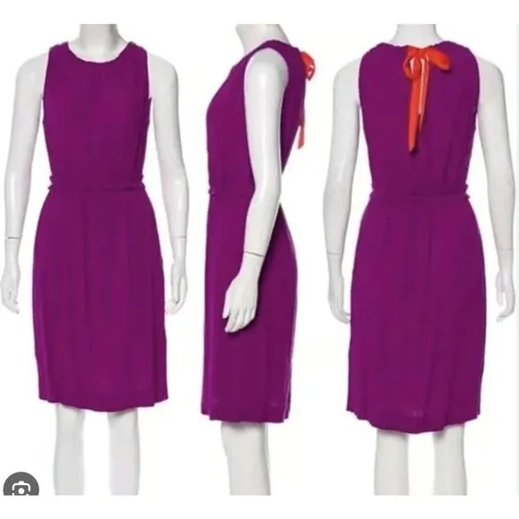 Kate Spade New York Katia Sleeveless Dress Purple Tie Back Women's Size M - Image 2