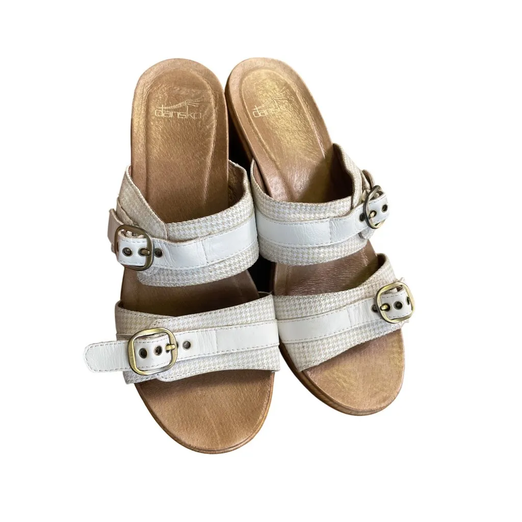 Dansko Womens White Leather Wedge Heel Sandals Size 8.5/40 SKU 8709 - Image 14