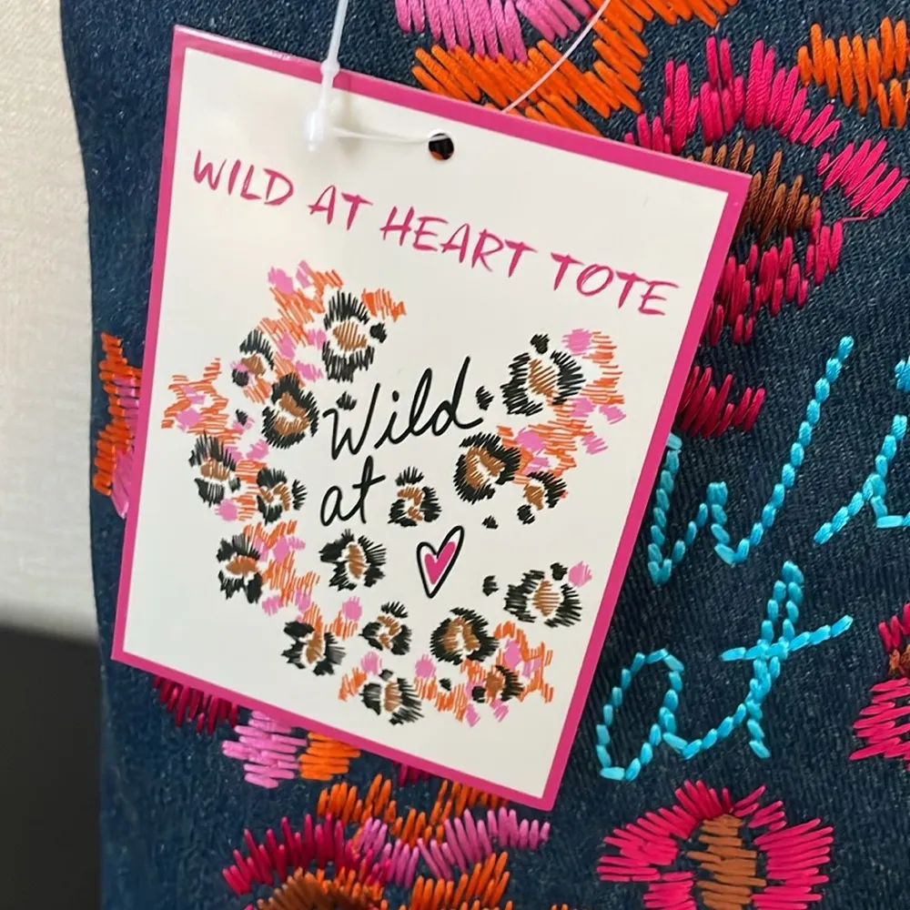 Brighton Wild at Heart Denim Messenger Bag NWT - Image 3