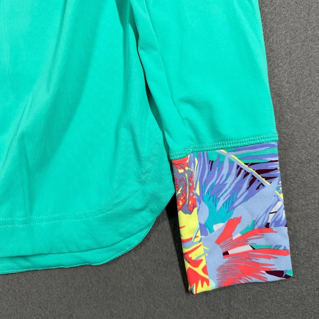 Title Nine Womens Small Green Sunbuster‎ Pullover Shirt Long Sleeve Pullover UPF - Image 3