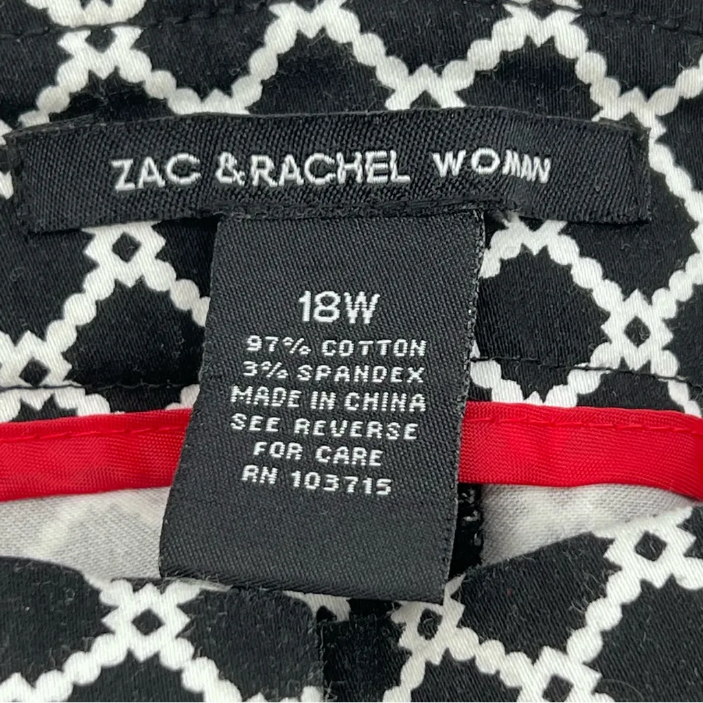 Zac & Rachel Black and White Patterned Men's Dress Pants Size 18W - Image 9