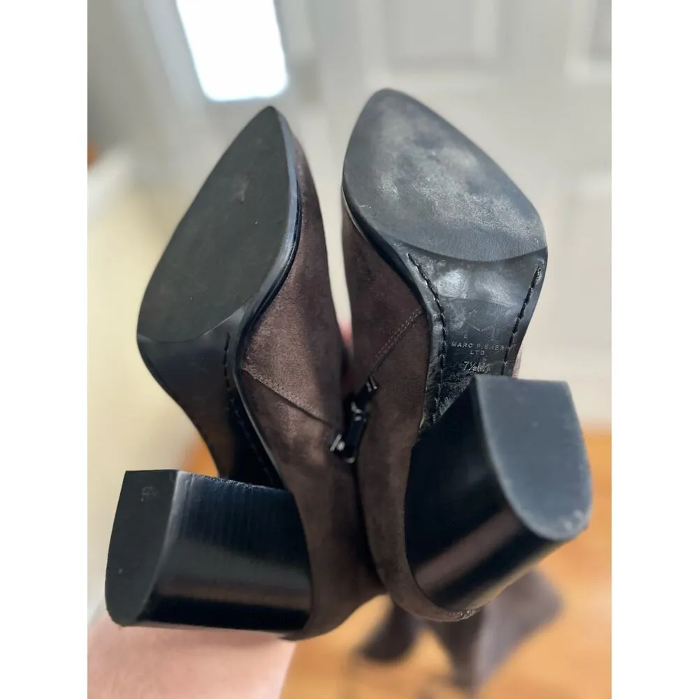 Marc Fisher Grey Faux Suede Over the Knee Heeled Boot - Image 10