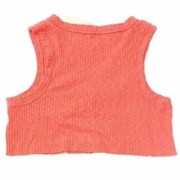NWT URBAN OUTFITTERS BDG WOMEN'S SEB CROPPED SWEATER VEST IN CORAL SIZE SMALL - Image 4