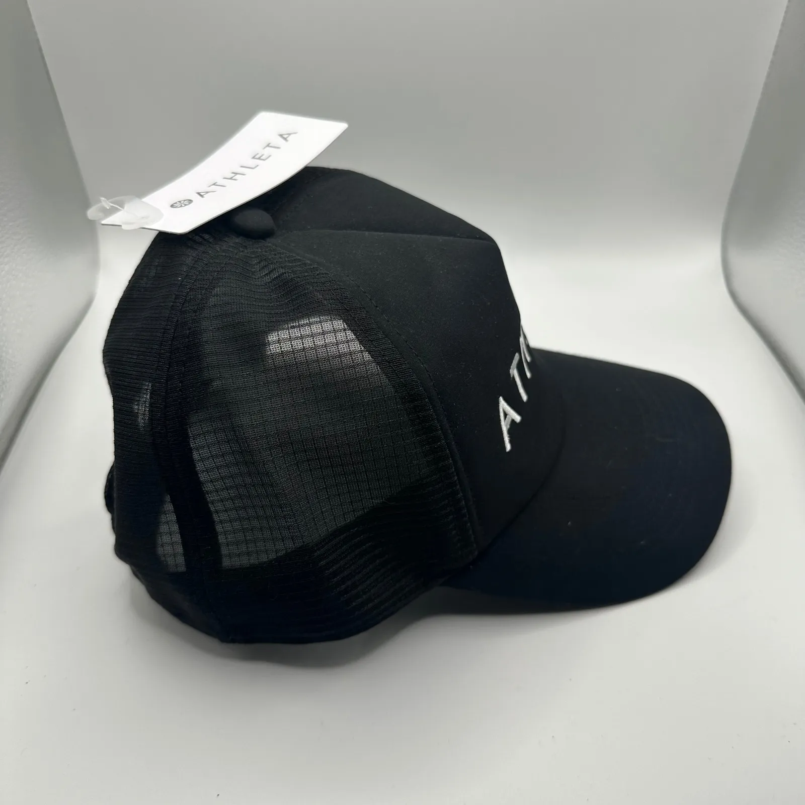 ATHLETA Black Mesh Trucker Hat Athletic Casual Baseball Cap - Image 2