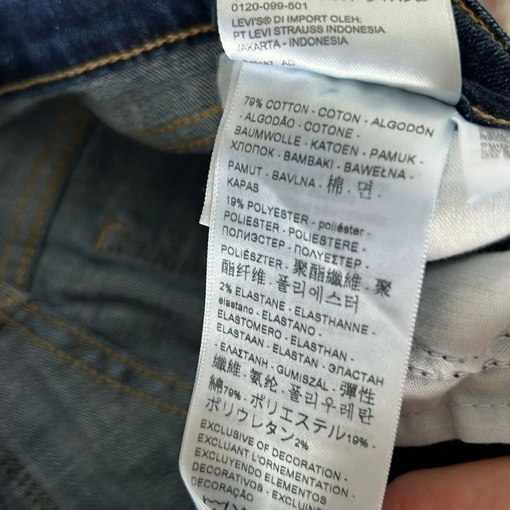 Levi's 711 Skinny Jeans Distressed Knee Medium Wash Size 25 - Image 4