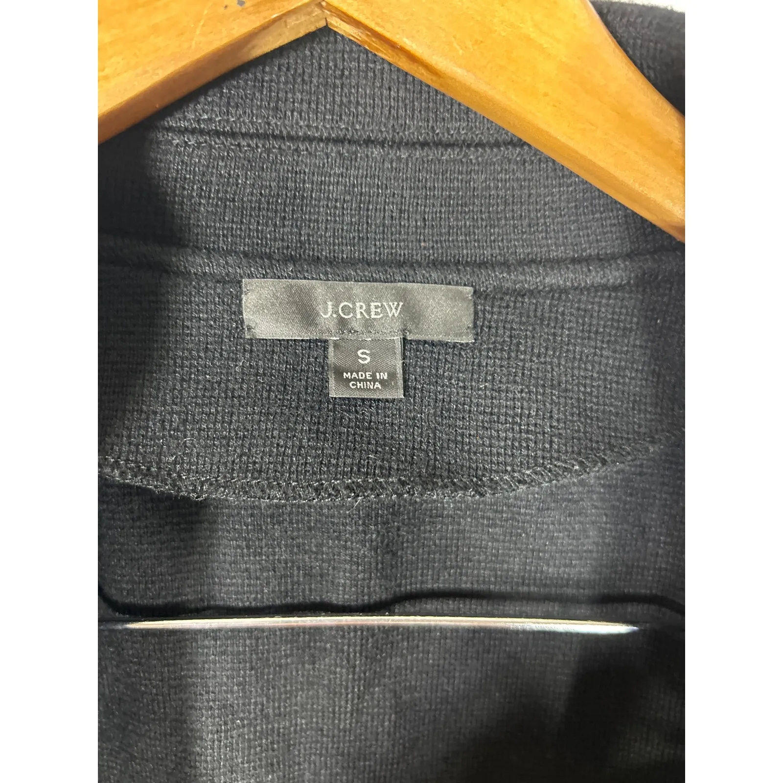 J Crew Cardigan Sweater Small Black Merino Wool Re Imagined Jacket Boxy - Image 6