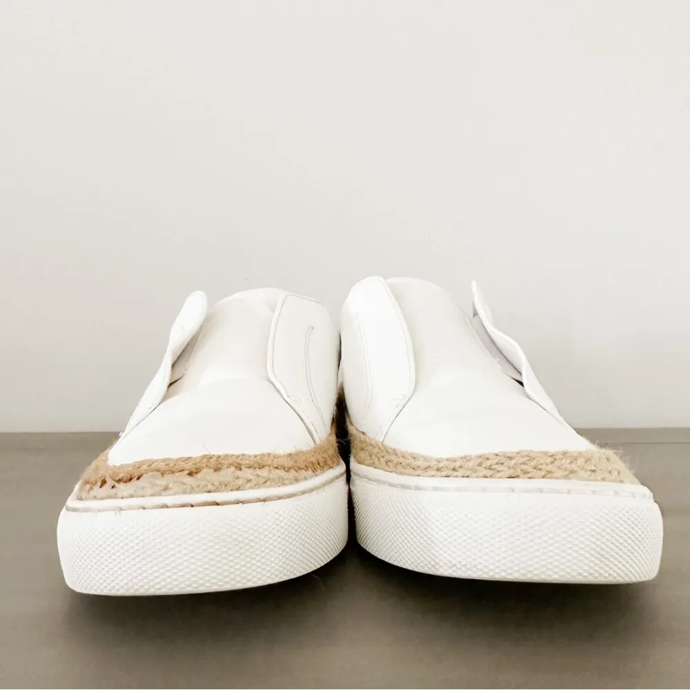 Steve Madden White Dasher Leather Slip On Espadrille Casual Sneakers sz 7 - Image 4
