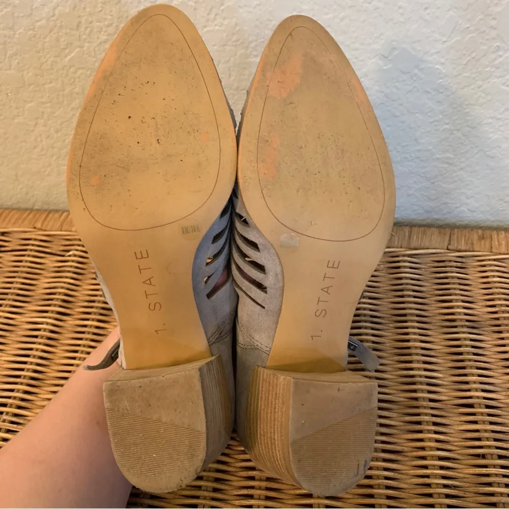 1 State Arnet Heeled Leather Slip on Shoe Size 8 - Image 10