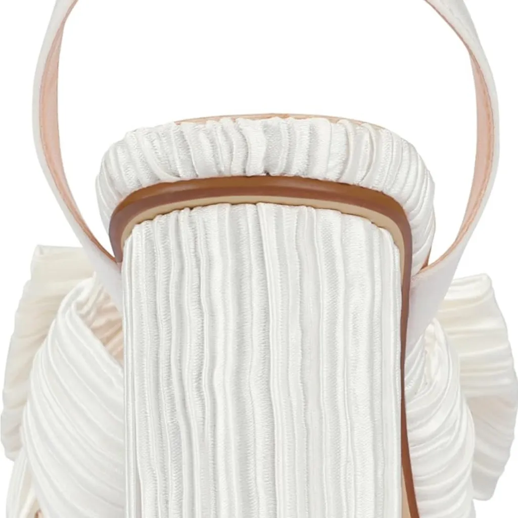 Chic White Pleated Heels by [Brand] Size 10 - Image 3