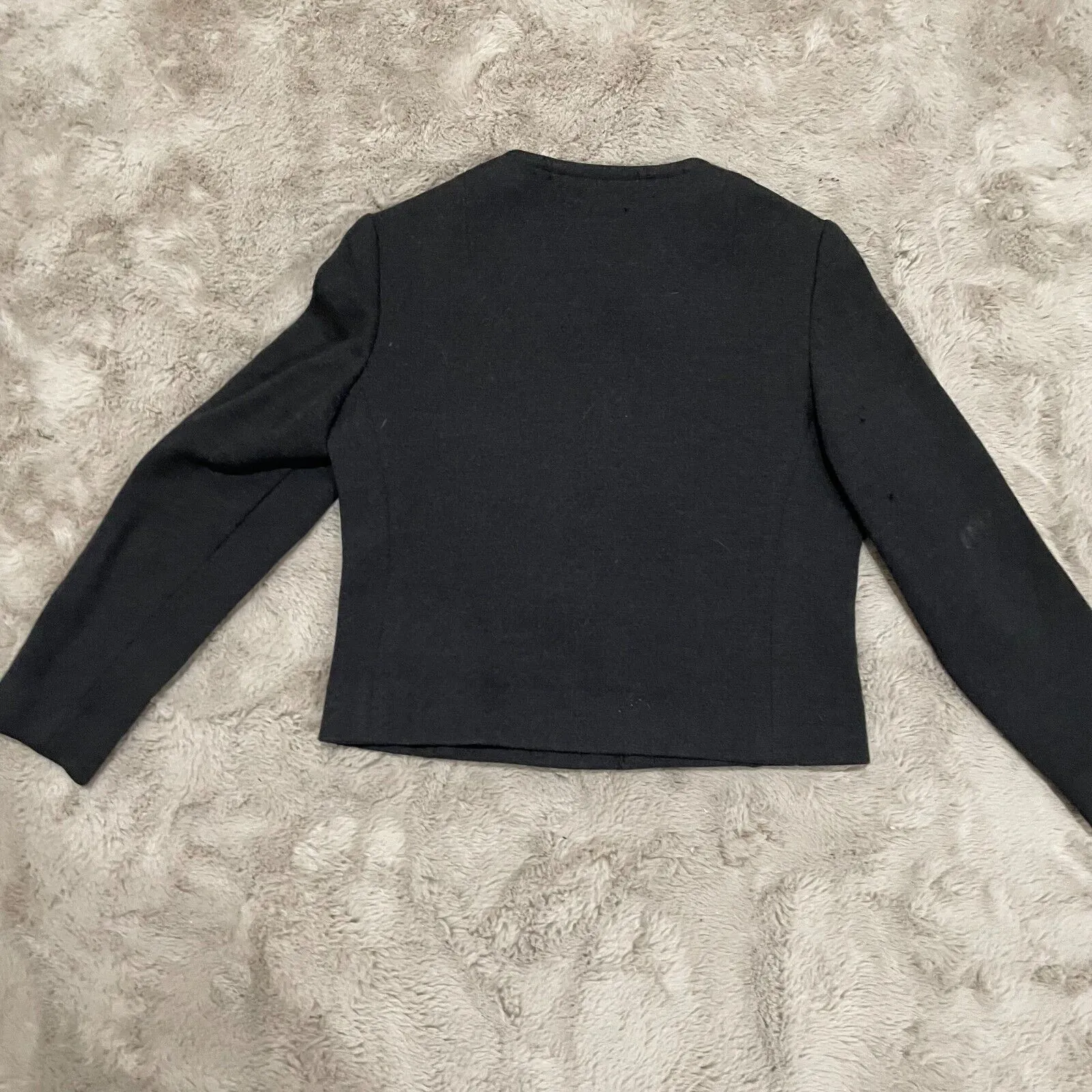 Vintage Bergdorf Goodman Kimberly Jacket 100%‎ Virgin Wool Black Women S Luxury - Image 3