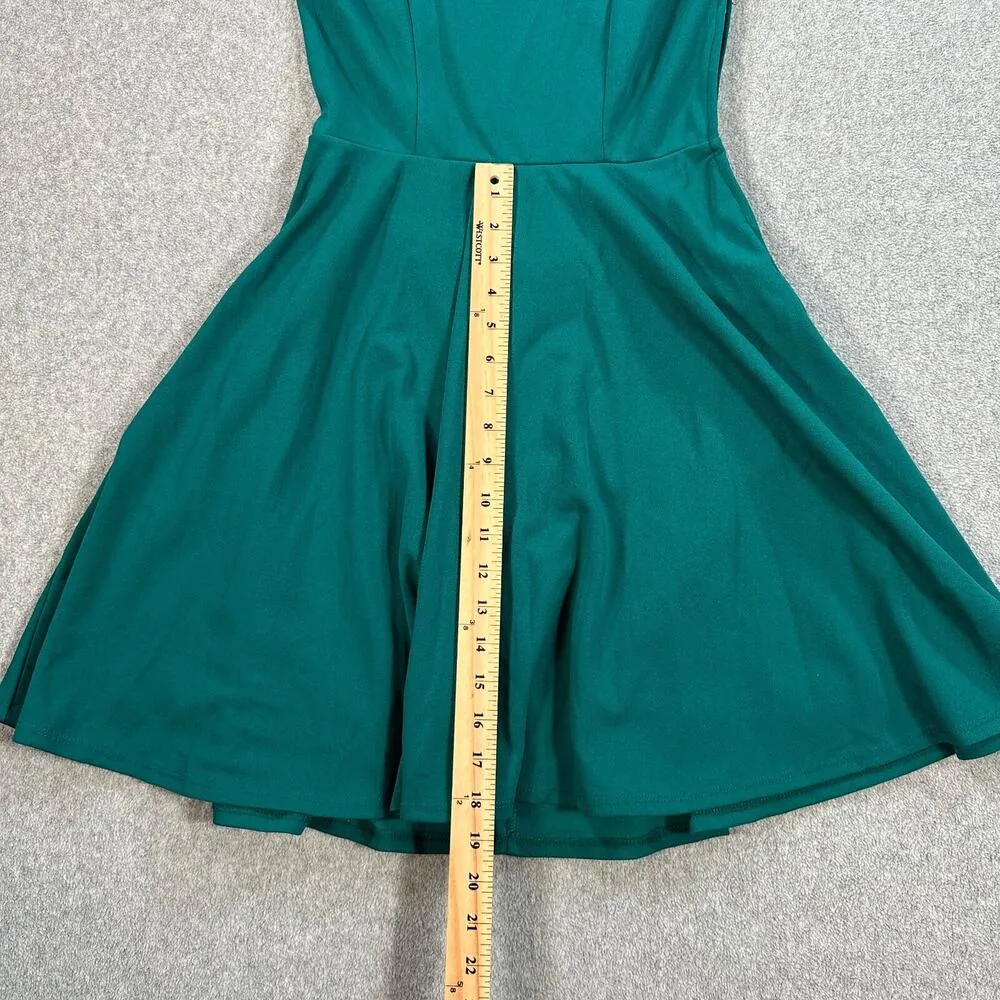 Alya Fit and Flare Dress Women's Small Green Cut Out Back V-Neck Cap Sleeve - Image 7