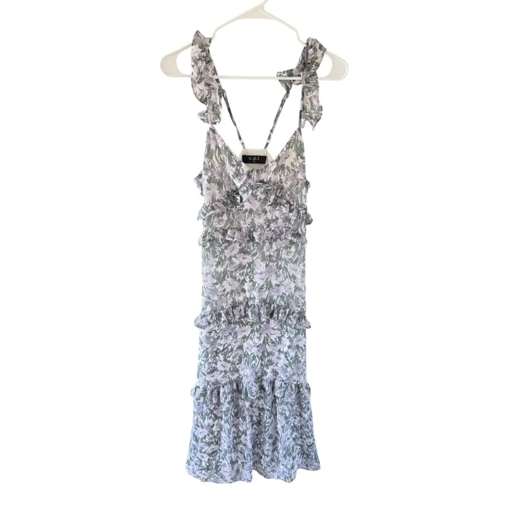 Tuckernuck O.P.T Ingrid Purple Floral Ruffle Midi Dress - Image 7