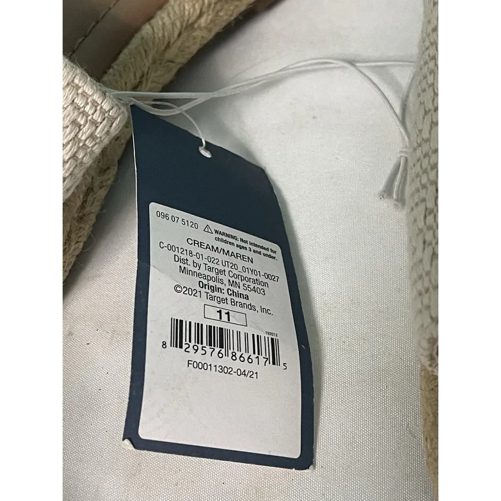 Universal thread Women's Sandals Wide Width Square Espadrille Slide Size 11 S-34 - Image 3