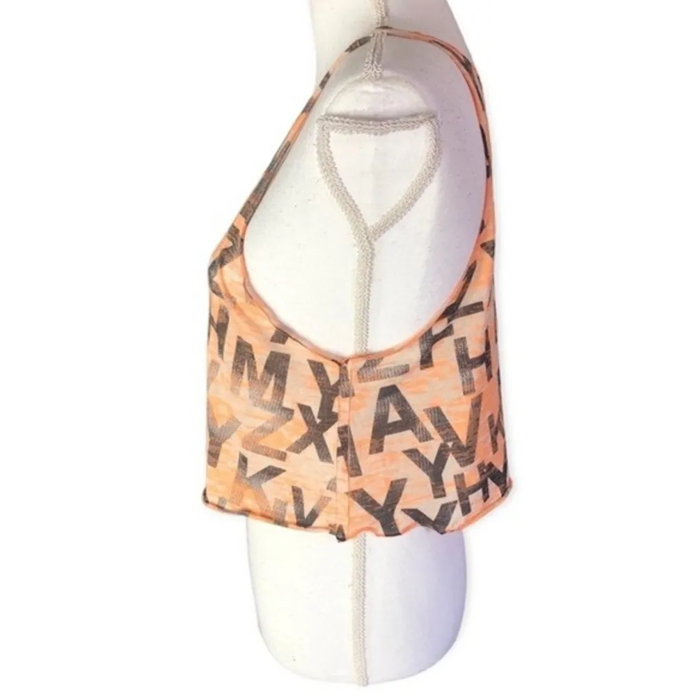 Viola Letter Print Racerback Cropped Tank Top - Image 71