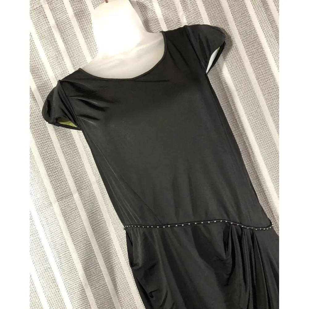 Andrew Marc New York little black dress Medium Ruched Fully Lined Cap Sleeve Zip - Image 5