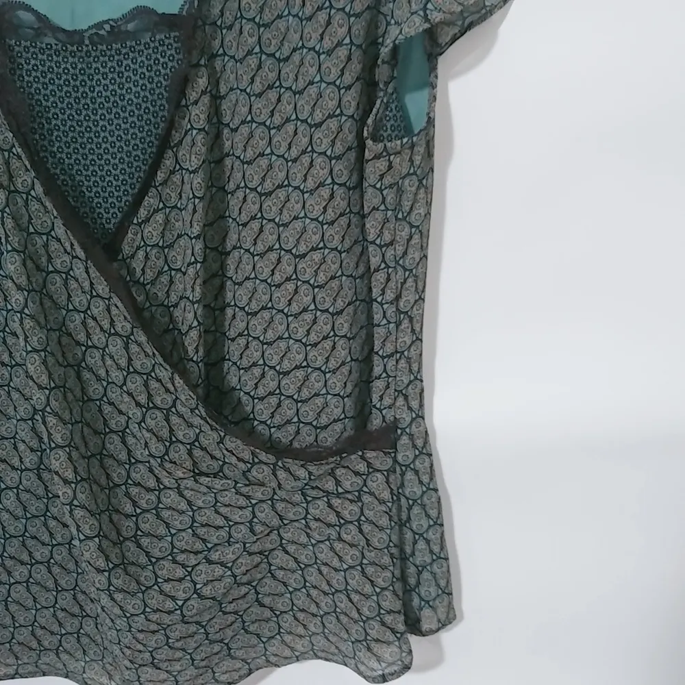 Emma James 12 Brown Turquoise Crossover Top - Image 6