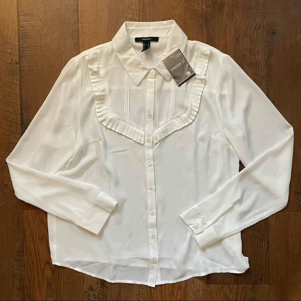 FOREVER 21 tuxedo shirt, size M - Image 3