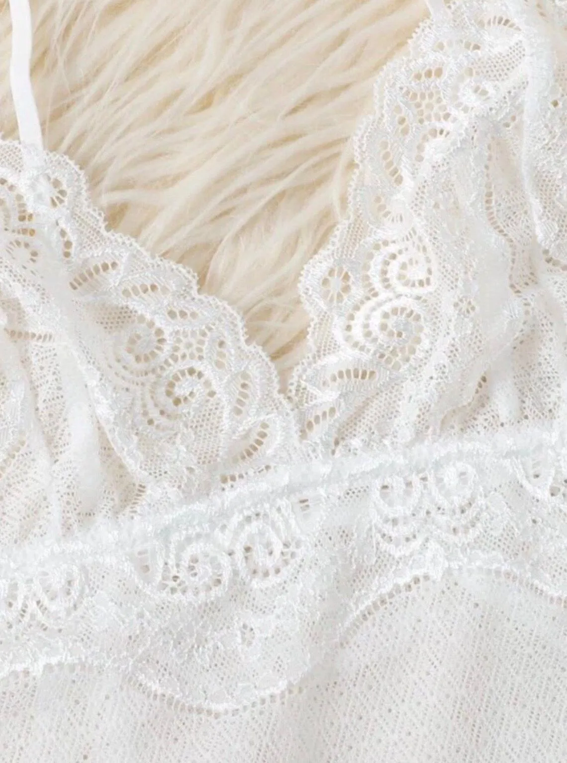 Red & White, Heart, Lace & Satin, Lingerie Set - Image 5