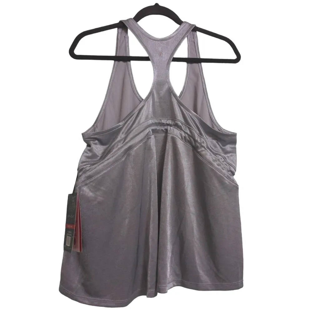 Spyder Active Tank Top Gray Sleeveless Scoop Neck Racerback Side Cinch L New - Image 3
