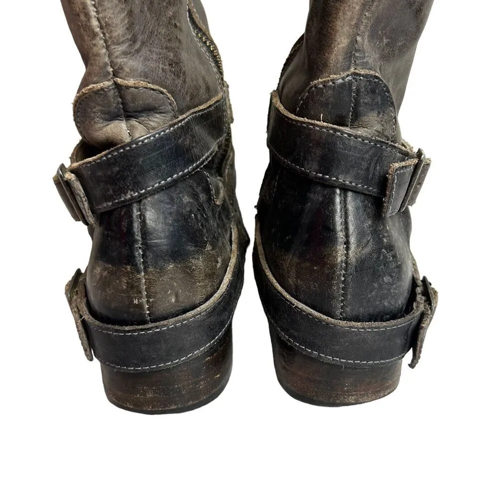 Freebird By Steven Womens 7 Irish Tall Leather Buckle Strap Riding Boots Brown - Image 7