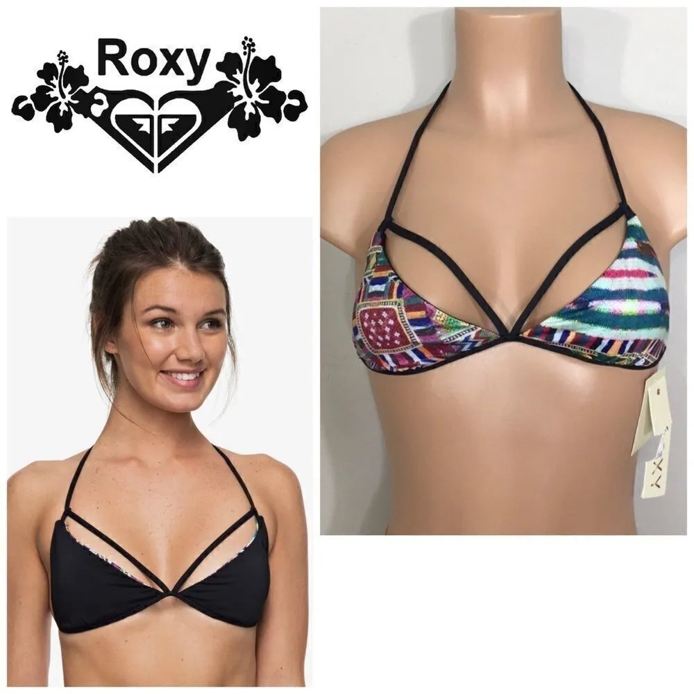 ROXY reversible multicolored bikini top. NWT - Image 2