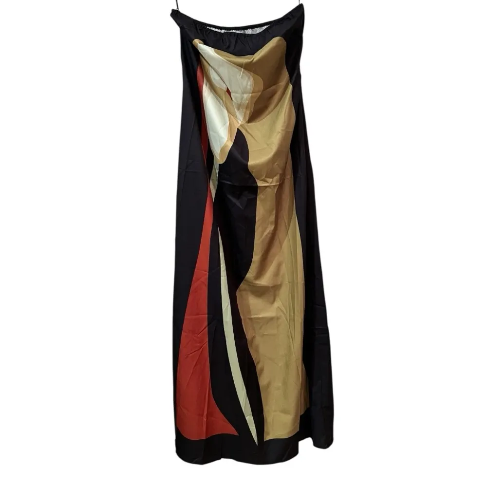 COMMENSE Large Floral Print Split Tube Long Dress COLOR - Image 4