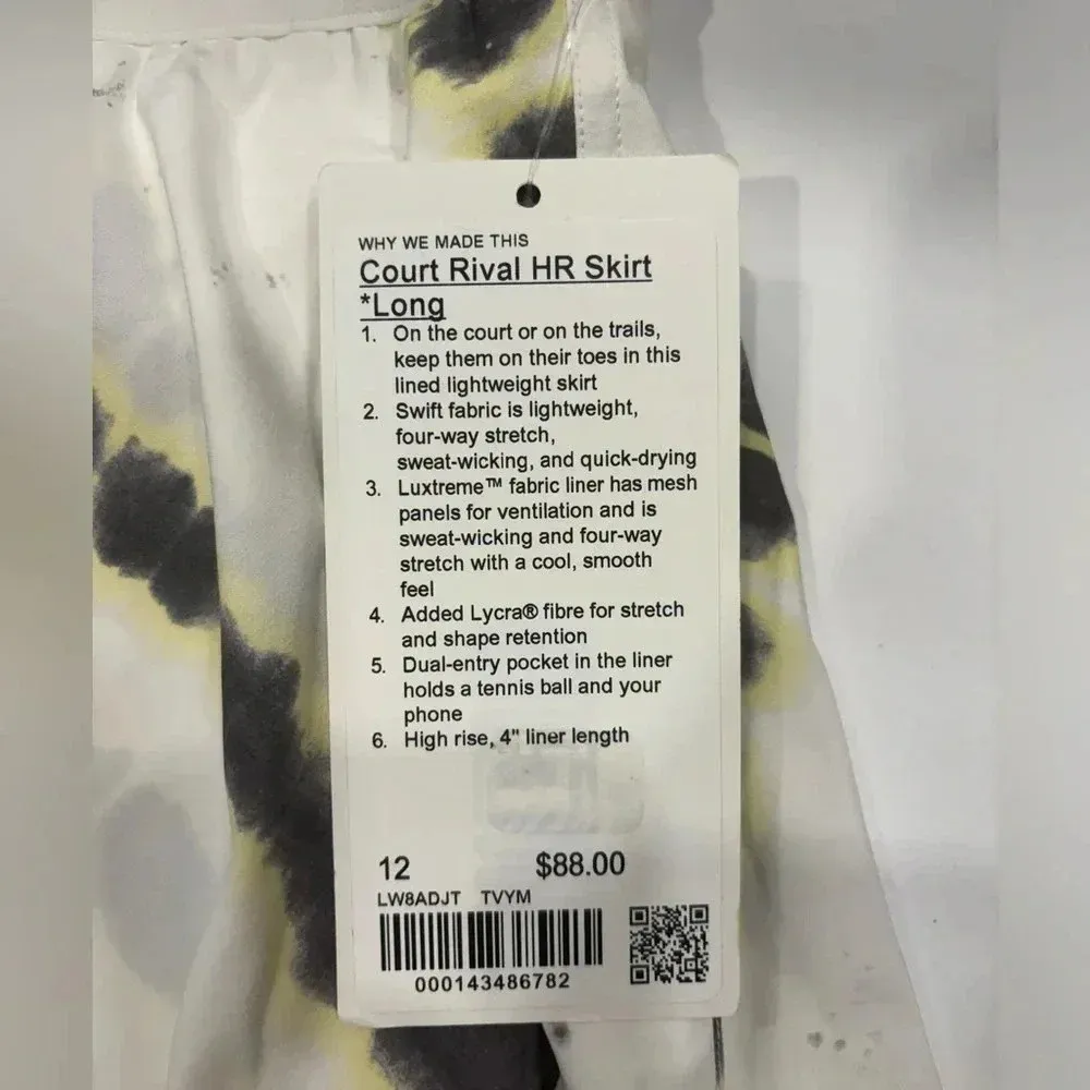 Lululemon Court Rival High-Rise Skirt
Long Women’s Size 12 NWT - Image 3