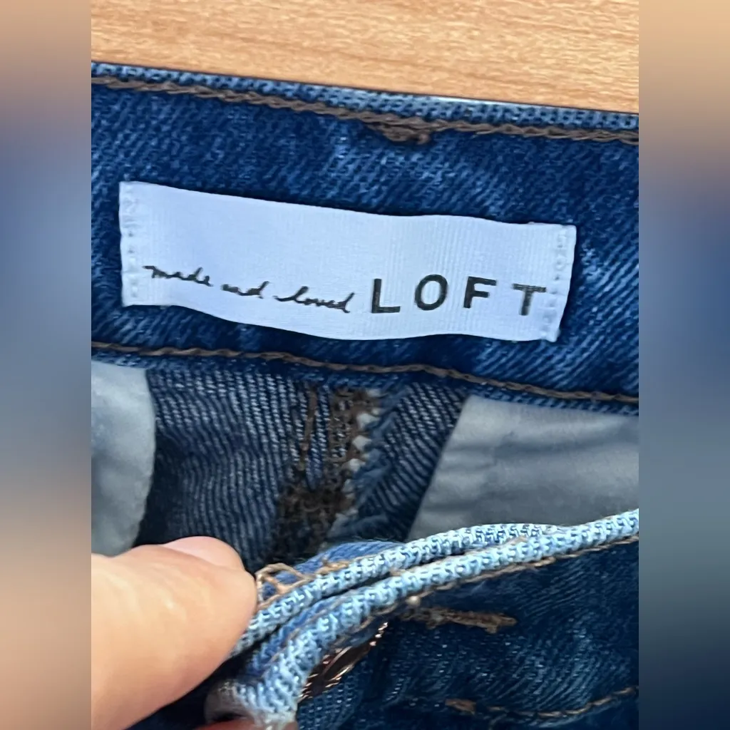 Loft Women's Blue Wide-Leg Jeans - Image 8