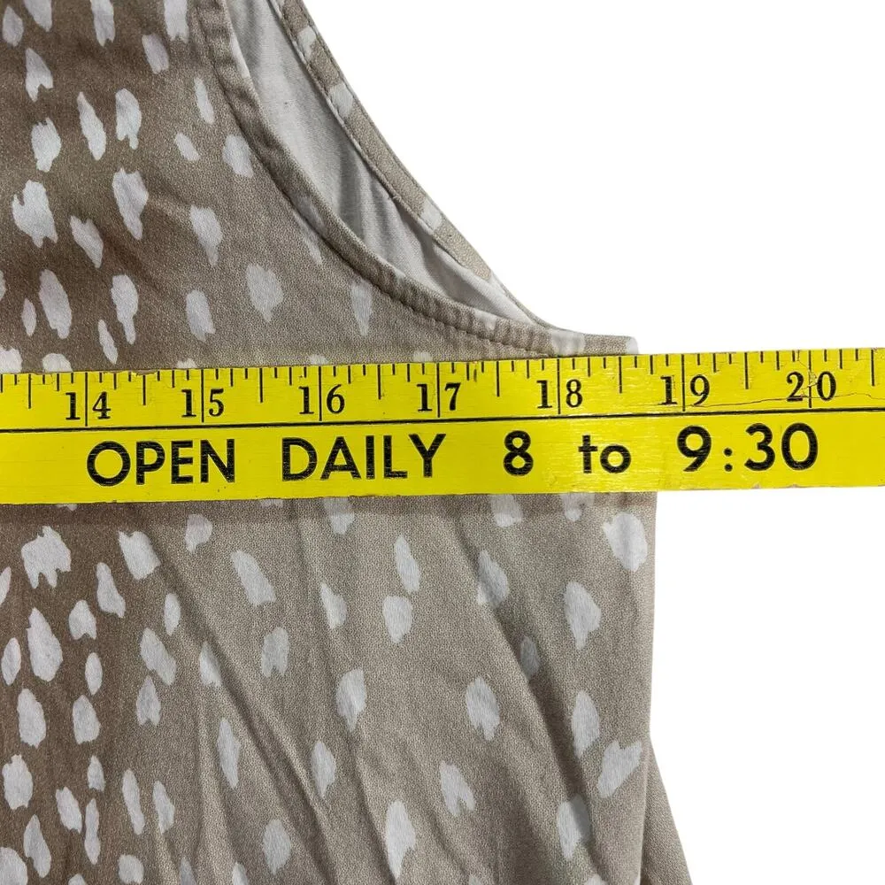Tuckernuck Sleeveless Woman’s Charlie Shirt Dress Tan Antelope Print Size Small - Image 4