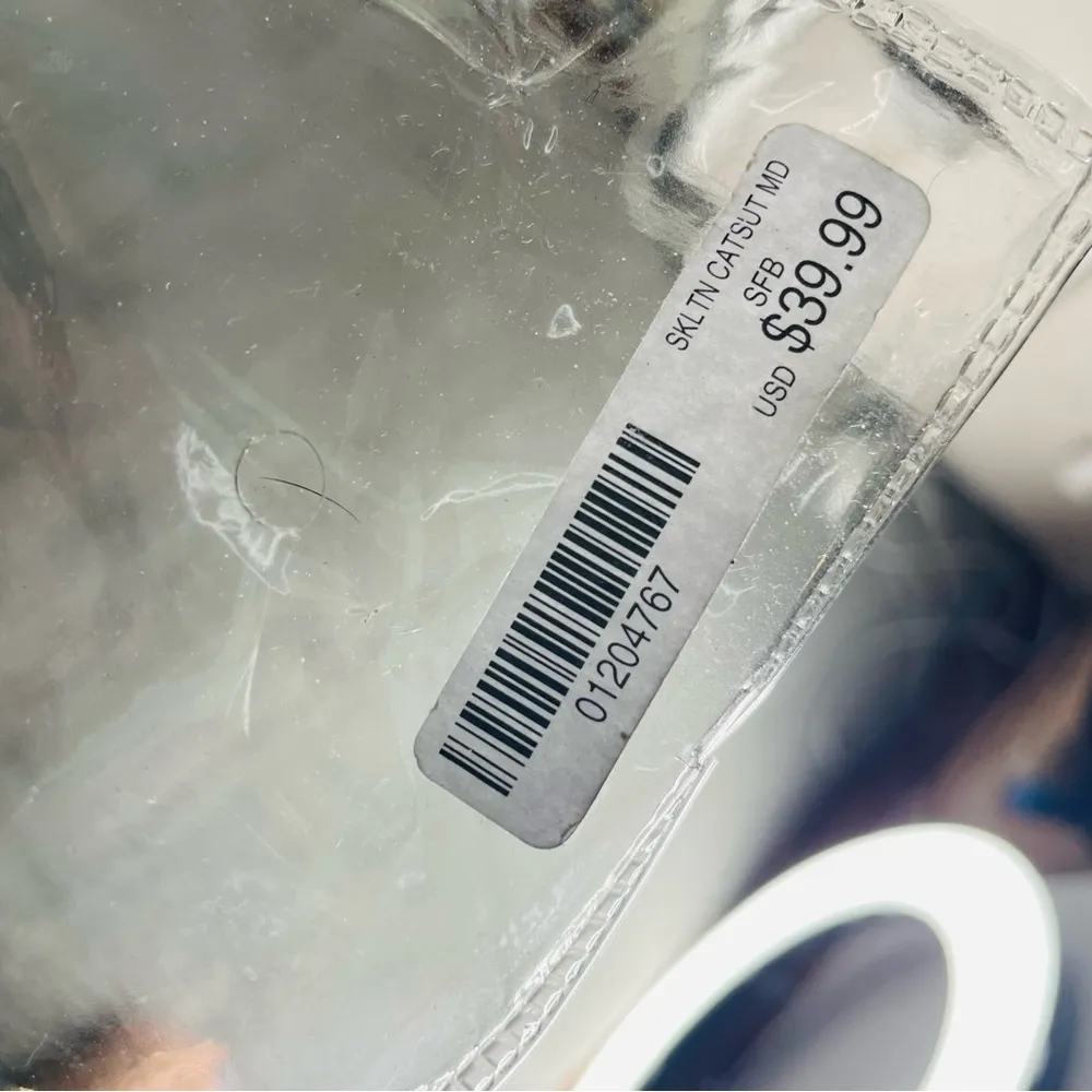 Skelton cat suit bones Halloween costume dress up cosplay medium Black - Image 4