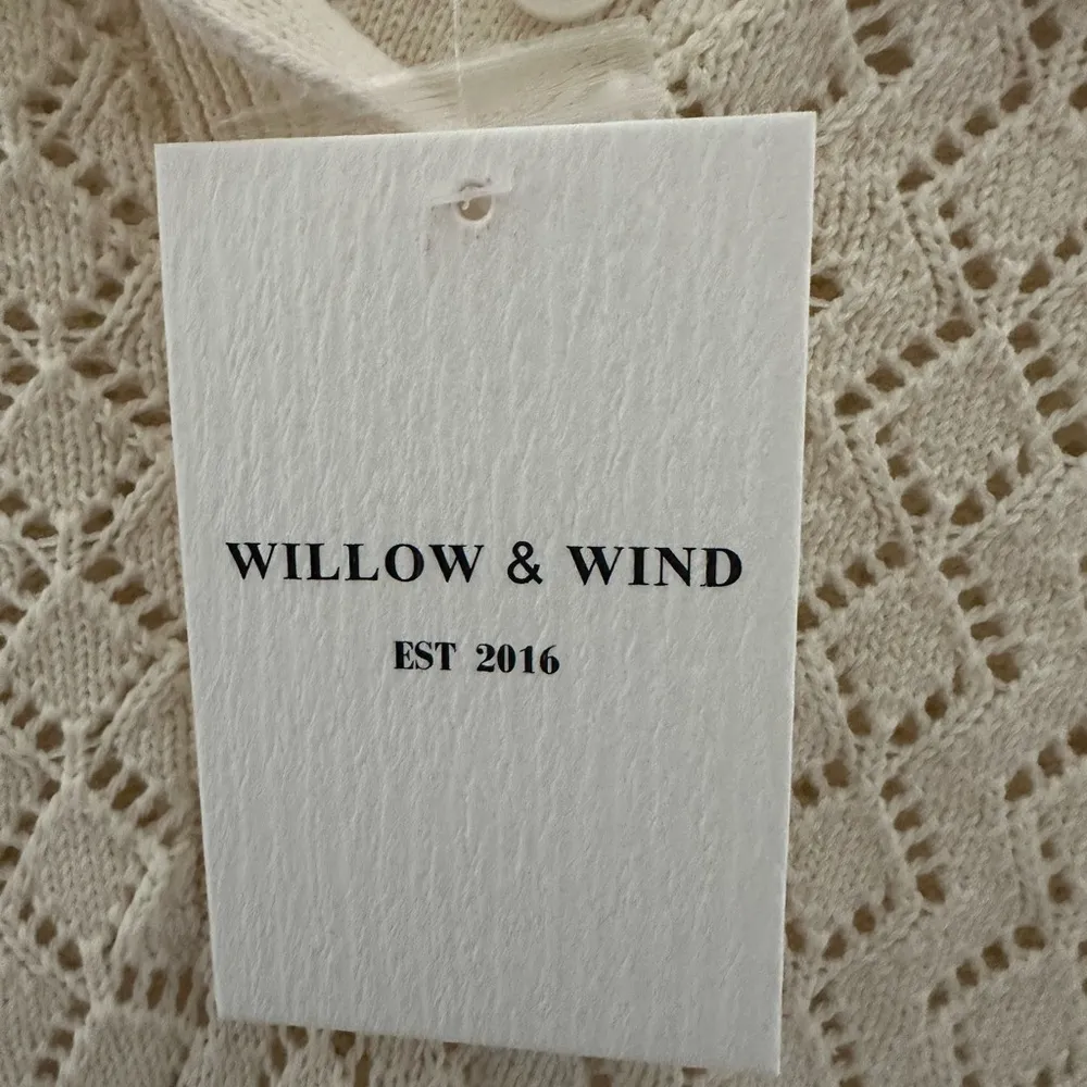 Willow & wind L Cream Knit Sweater Intricate Lacework NWT Size undefined - Image 5