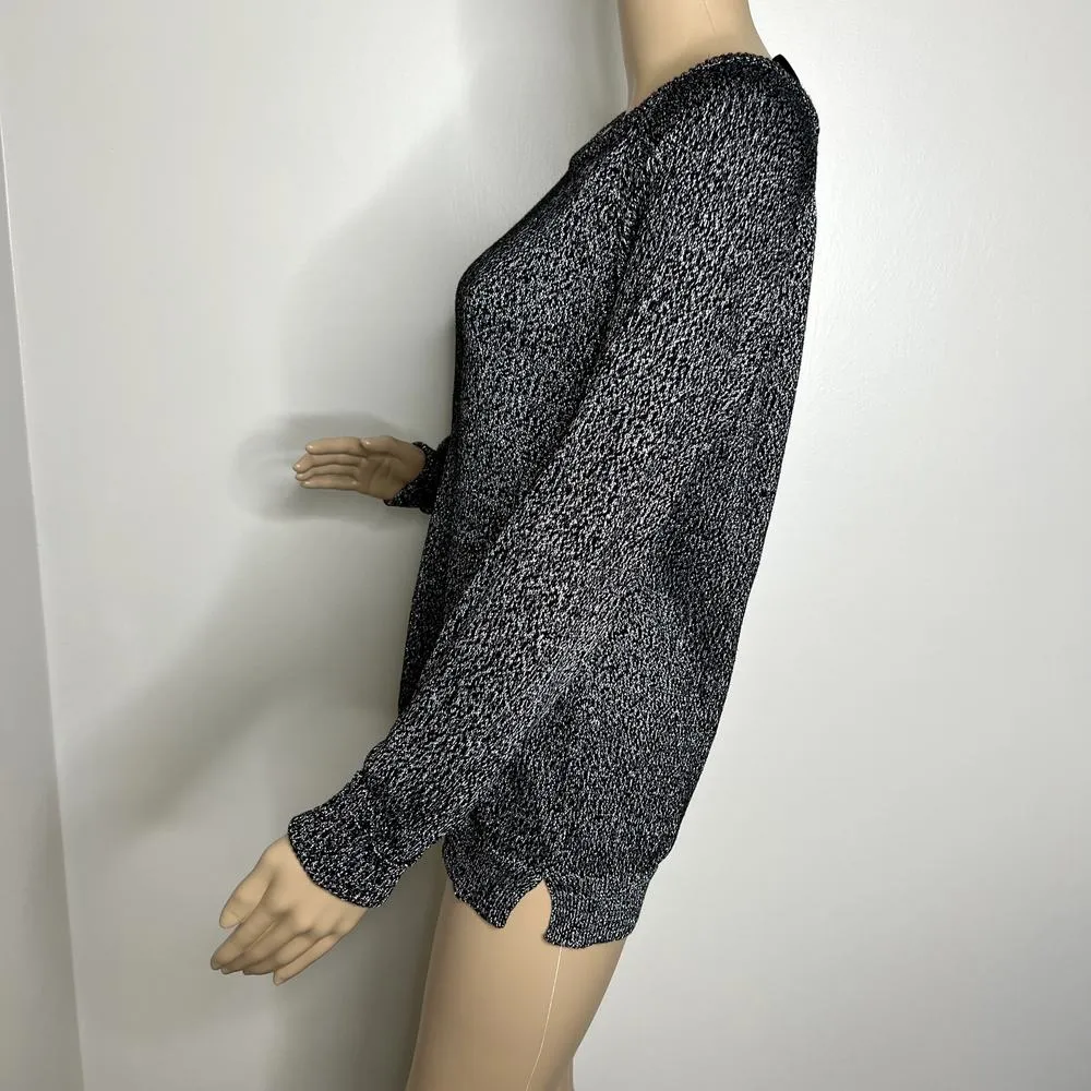 Cupio Black Sparkly Knitted Crewneck Sweater - Image 2