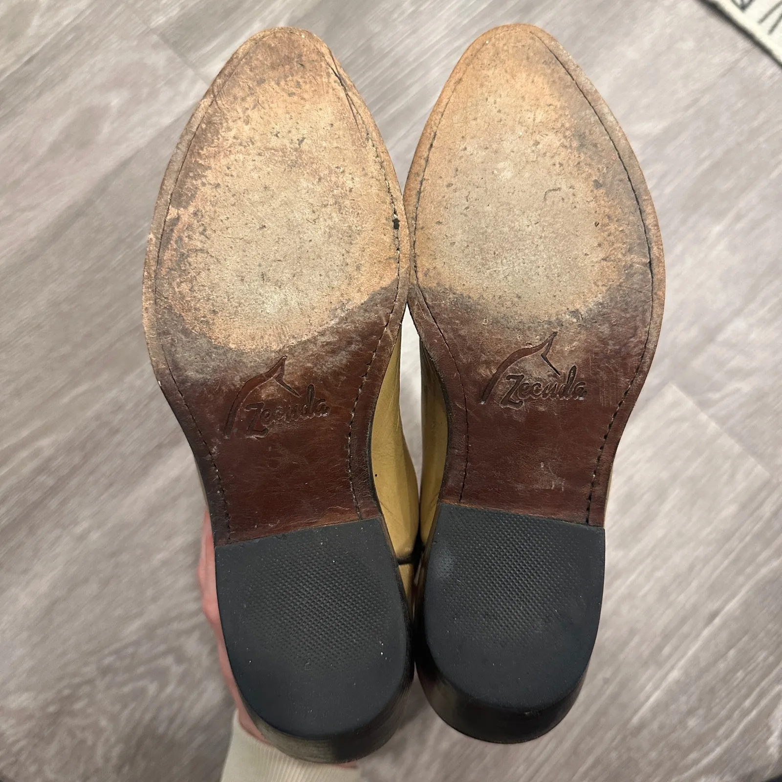 VTG Zecuda Dan Post Tan Leather Cowboy Boots Western Cowgirl Boho Hippie 6.5-7 - Image 8