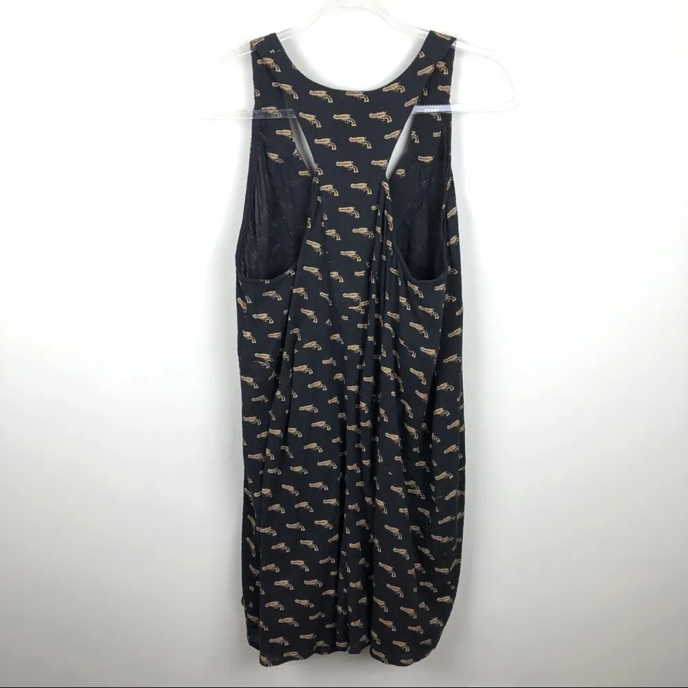 Koch Black Dress Gold Revolver Print Made in USA - Image 6