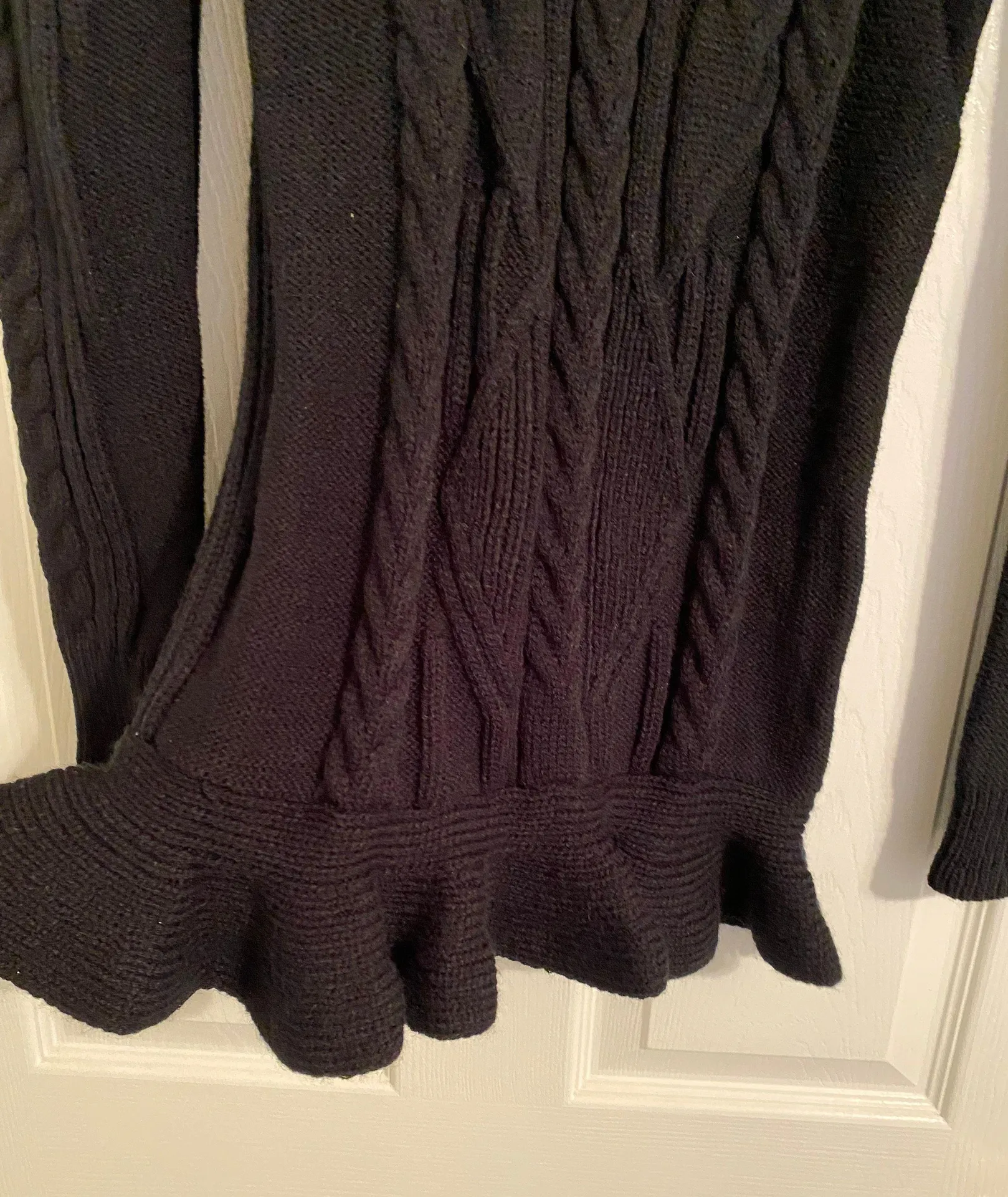 Ruffle Sweater Dress Black Size L - Image 4