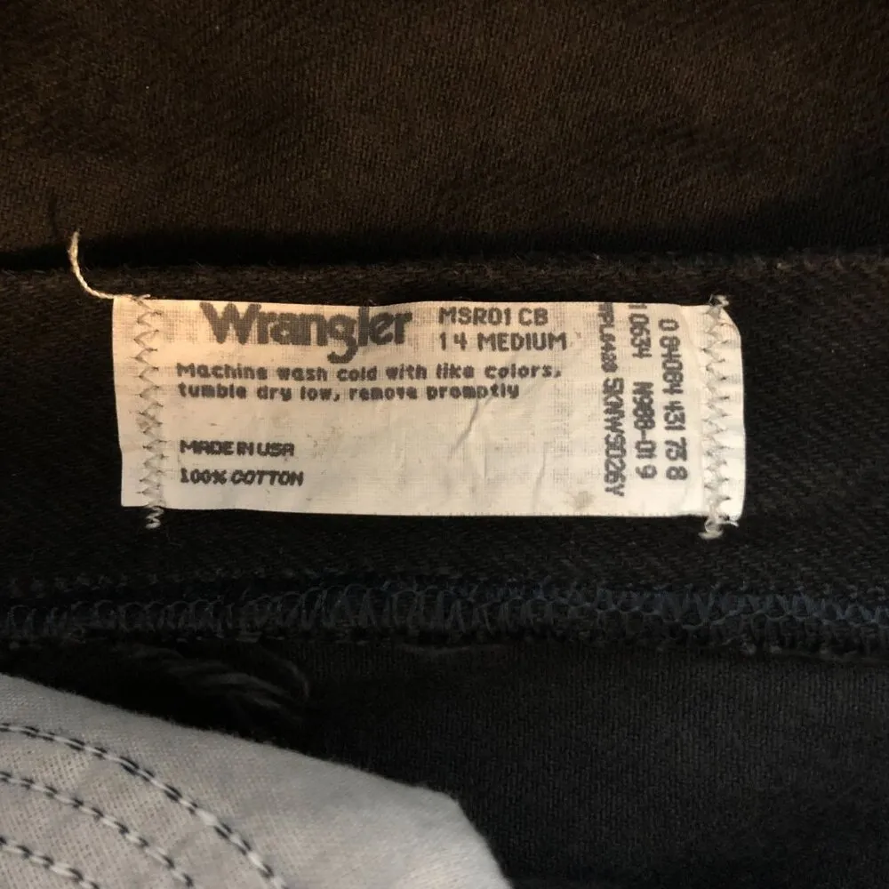 Wrangler America Vintage Womens Black High-Waisted Jeans Size 14 Medium Cotton - Image 3